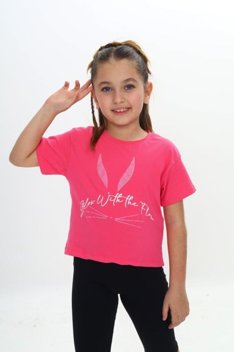 Детска тениска момиче, цикламен цвят