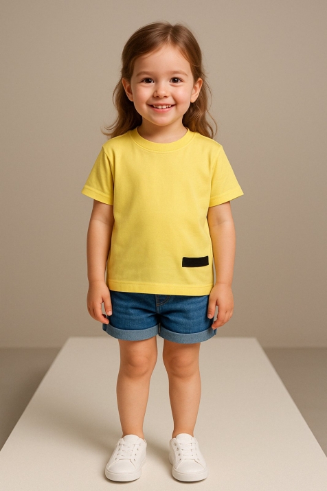 Детска тениска момиче, жълт цвят