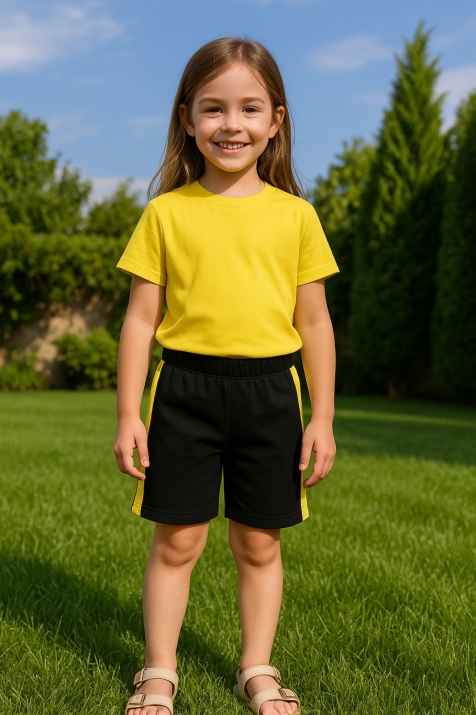 Детски къси панталонки момиче, черен цвят