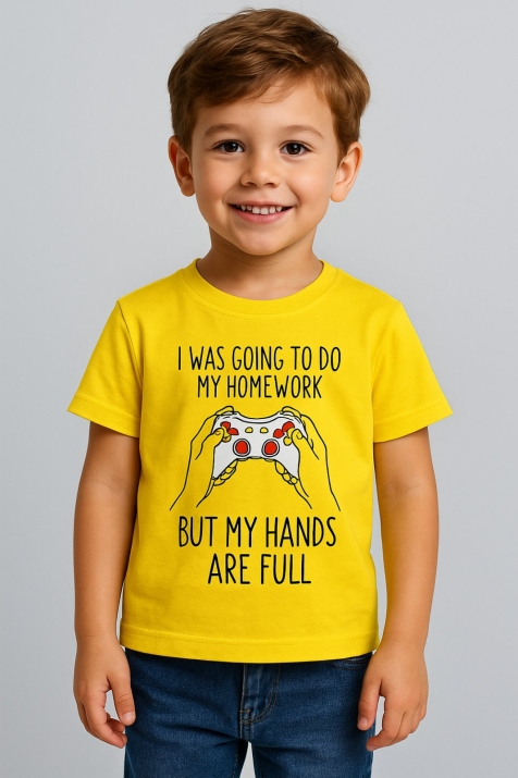 Детска тениска за момче, жълт цвят