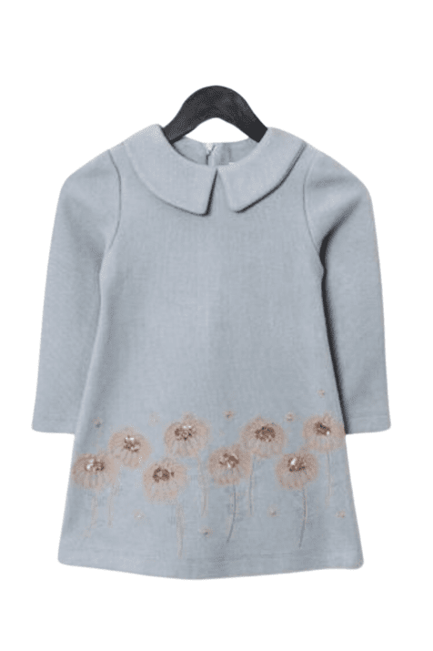 Детска рокля дълъг ръкав, син цвят