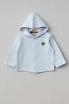 Бебешка жилетка за момче с качулка, син цвят