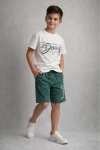 Детски комплект за момче с къс ръкав, зелен цвят