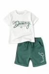 Детски комплект за момче с къс ръкав, зелен цвят