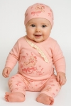 Бебешки комплект за изписване за момиче 3 части, светло розов цвят