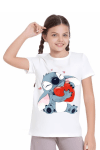 Детска тениска за момиче Stitch , бял цвят