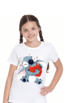 Детска тениска за момиче Stitch , бял цвят