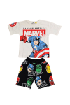 Детски комплект с къс ръкав Marvel, бял цвят