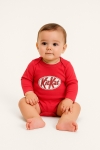 Бебешко боди дълъг ръкав Kit-Kat, червен цвят