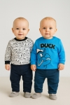 Бебешки блузи момче 2 броя Duck,син цвят