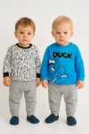 Бебешки блузи момче 2 броя Duck,син цвят