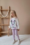 Детски комплект за момиче с дълъг ръкав, лилав цвят