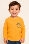 Детска блуза за момче с дълъг ръкав, жълт цвят