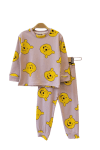 Детска пижама за момиче с дълъг ръкав, жълт цвят