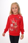 Детска блуза с дълъг ръкав Коледа, червен цвят