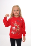 Детска блуза с дълъг ръкав Коледа, червен цвят