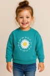 Детска блуза за момиче с дълъг ръкав, зелен цвят