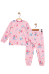  Детска пижама за момиче с дълъг ръкав, розов цвят