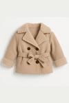 Детско зимно палто за момиче, светло кафяв цвят 