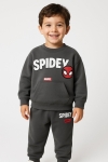 Детски комплект за момче с дълъг ръкав, тъмно сив цвят