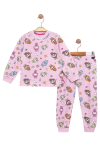  Детска пижама за момиче с дълъг ръкав, розов цвят 