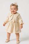 Детска рокля без ръкав със сако, бежов цвят