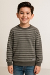 Детска блуза момче дълъг ръкав, тъмно сив цвят