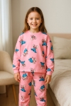 Детска пижама дълъг ръкав момиче Stitch, розов цвят