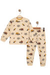 Детска пижама дълъг ръкав за момче, бежов цвят