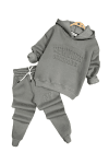 Детски комплект вата за момче с дълъг ръкав, сив цвят
