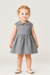 Детска рокля без ръкав със сако, сив цвят