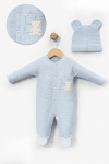 Бебешки гащеризон за момче с дълъг ръкав, син цвят