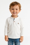 Блуза за момче с дълъг ръкав,бял цвят