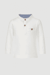 Блуза за момче с дълъг ръкав,бял цвят
