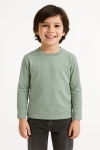 Детска блуза за момче с дълъг ръкав, зелен цвят
