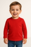 Детска блуза за момче с дълъг ръкав, червен цвят  