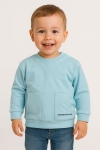 Детска блуза за момче с дълъг ръкав, светло син цвят