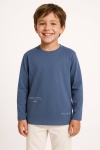 Детска блуза за момче с дълъг ръкав, син цвят