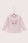 Детска блуза момиче дълъг ръкав, светло лилав цвят