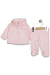 Бебешки комплект за момиче с дълъг ръкав, розов цвят