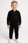 Детски спортен екип за момче с дълъг ръкав, черен цвят