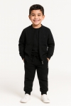 Детски спортен екип за момче с дълъг ръкав, черен цвят