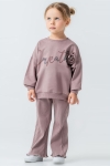 Детски комплект за момиче с дълъг ръкав, лилав цвят
