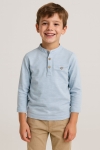 Детска блуза за момче с дълъг ръкав, светло син цвят