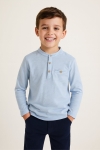 Детска блуза за момче с дълъг ръкав, светло син цвят