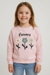 Детска блуза за момиче с дълъг ръкав, розов цвят
