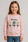 Детска блуза за момиче с дълъг ръкав, розов цвят