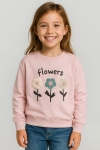 Детска блуза за момиче с дълъг ръкав, розов цвят