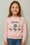 Детска блуза за момиче с дълъг ръкав, розов цвят