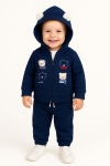 Детски комплект за момче с дълъг ръкав, тъмно син цвят